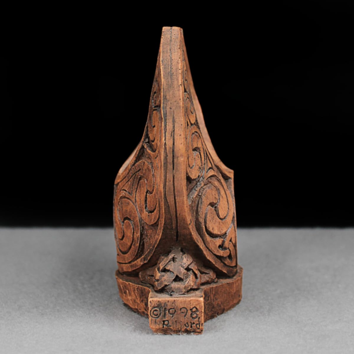 Crescent Moon Candle Holder Pentacle Wiccan Pagan Home Decor - Wood Finish