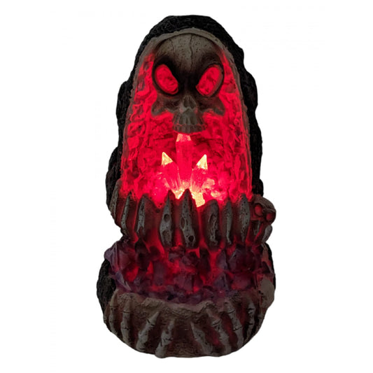 FESS Products Geode Skull Back Flow Incense Burner w/LED - 6"