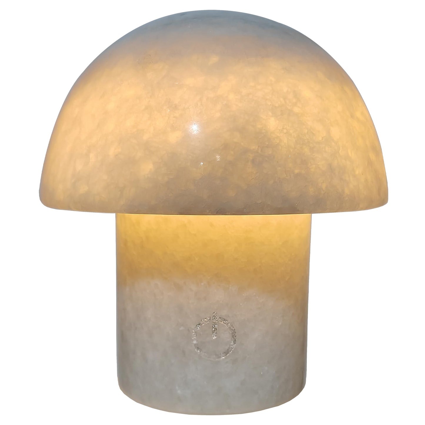 Rechargeable Mushroom Night Light - Dimmable Natural Marble Stone Table Lamp, LED Touch Light for Bedside, Meditation, Entryway, Gift Idea