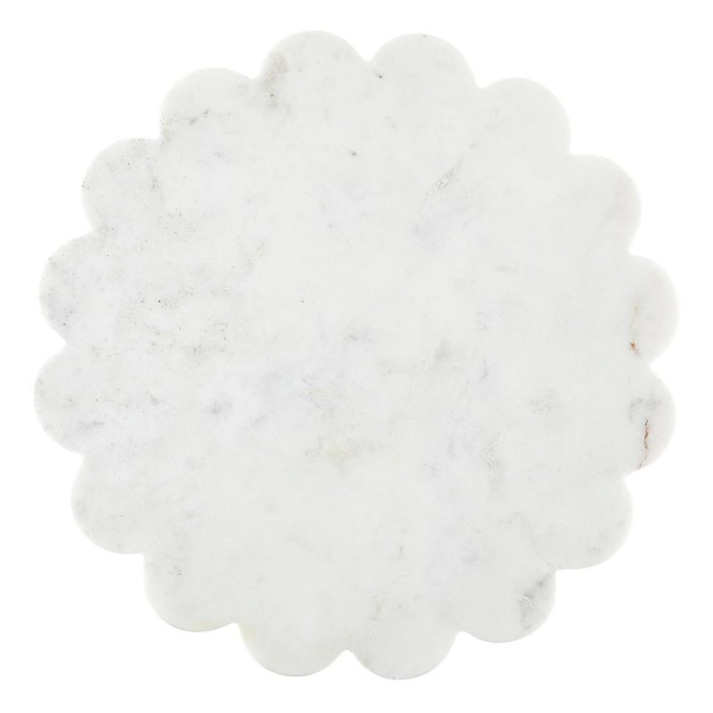 Santa Barbara Design Studio Marble Charcuterie Boards Cheese Board Round Scalloped Cutting Board, 12" Diameter, White