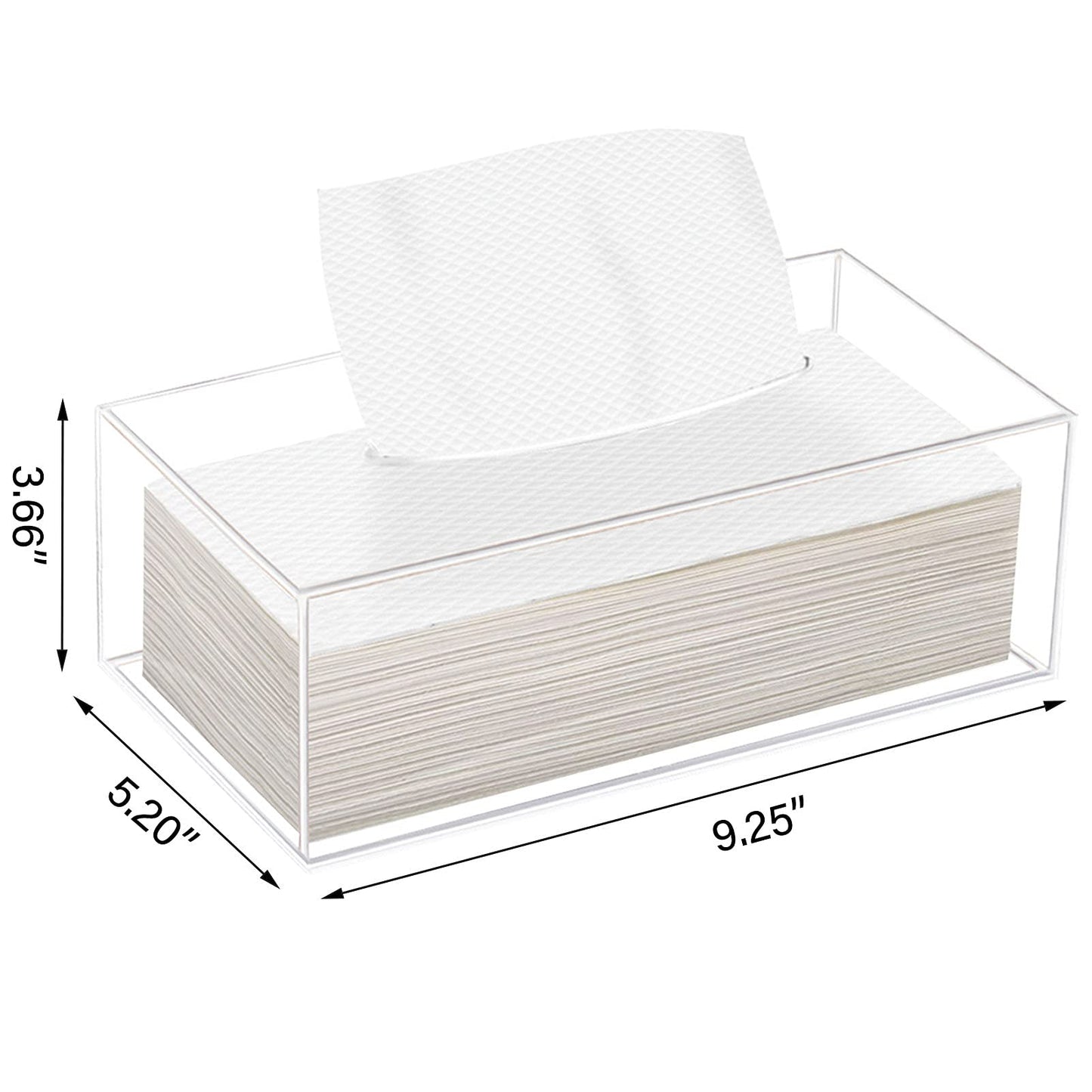 Clear Acrylic Tissue Box Cover Holder for Bathroom Dresser Countertop Desk