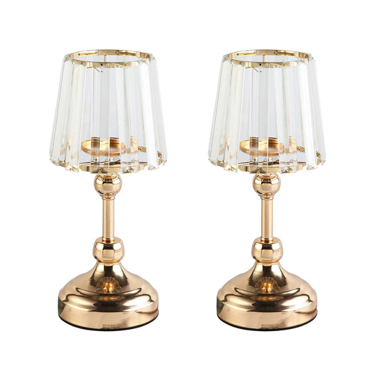 2PCS Crystal Candle Holders 11 Inch - Glistening Candle Holders Decor with Sturdy Base, Elegant Stands for Wedding Decor, Party Centerpieces, Dining Table, Mantelpiece，Table Centerpieces (11 inch)
