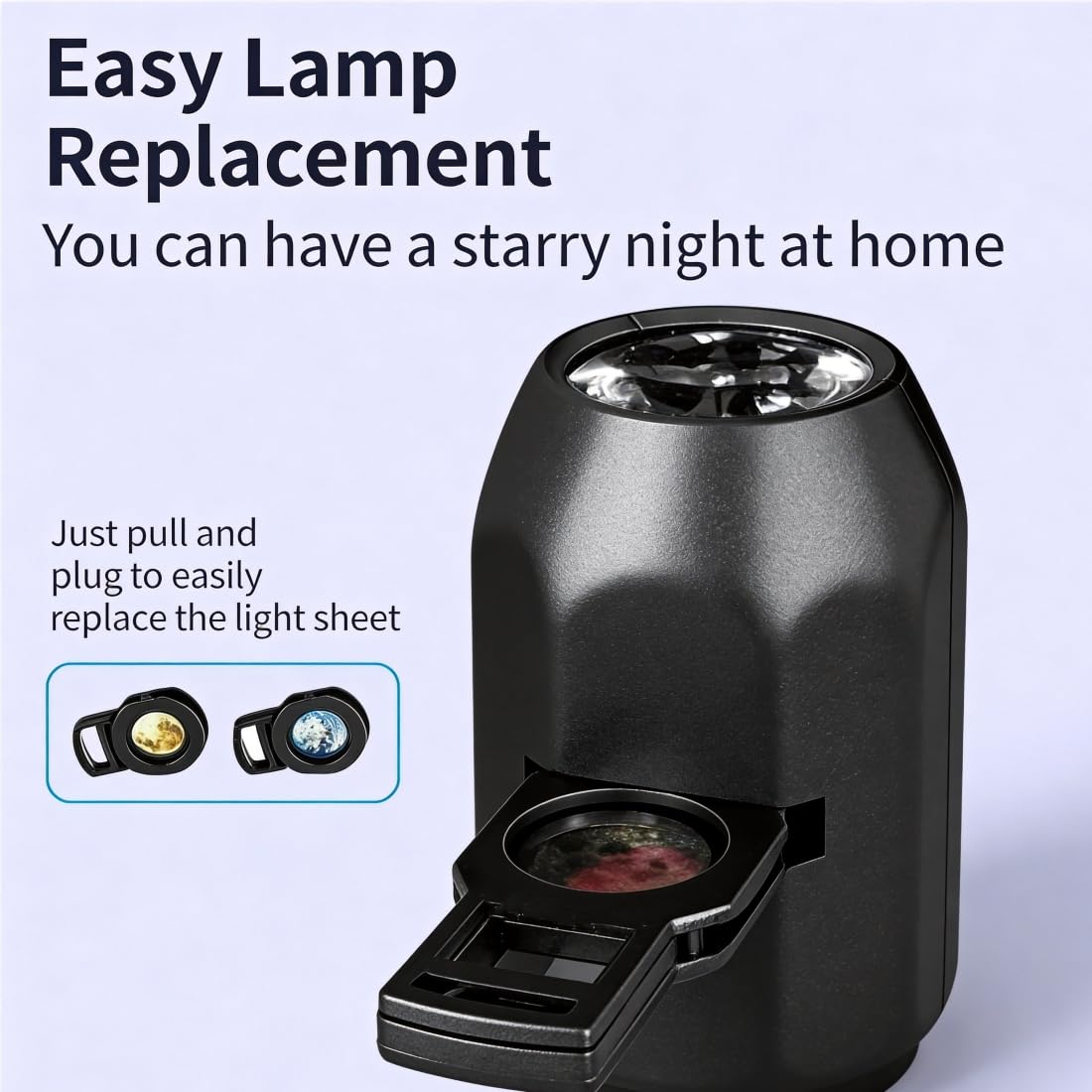 16-in-1 Galaxy Projector Star Night Light for Bedroom - LED Space Projector with 10 Planets & 6 Butterfly Ocean Slides, USB Portable Starry Sky Night Light Projector for Bedroom(16Slides) (Black)