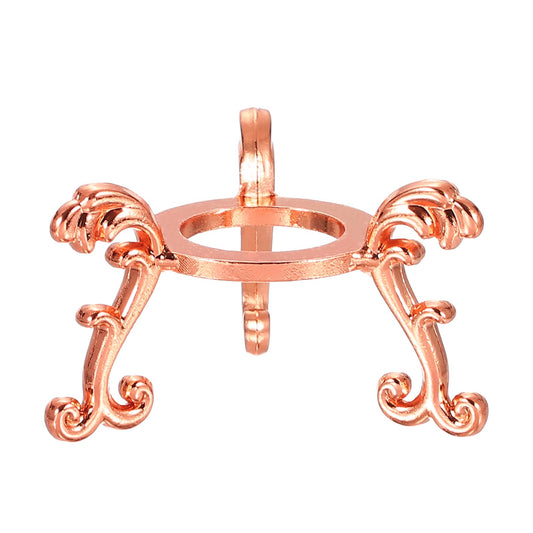 PATIKIL 3 Pcs Crystal Ball Display Bases, 1.97'' Crystal Diamond Paperweight Art Engraving Sphere Stand for Glass Ball Home Office Desk Shelf, Rose Gold