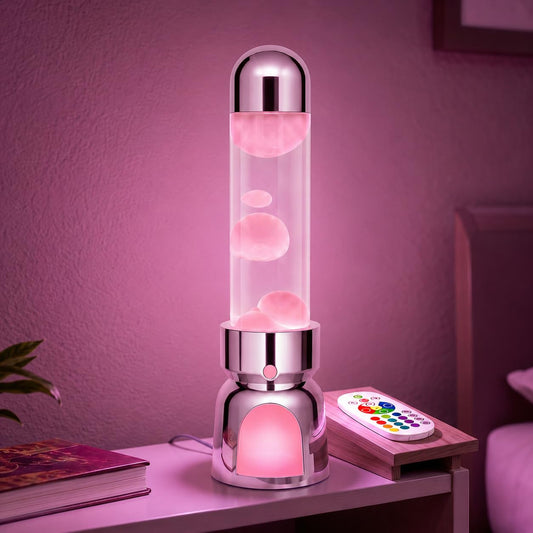 WANPRECL Liquid Motion Lamp Lighthouse Style 13" LED Night Light for Adults Kids with Remote 13 RGB Color Changing Decorative Mood Light for Bedroom, Aesthetic Home Decoration, Table Lamp, White Wax