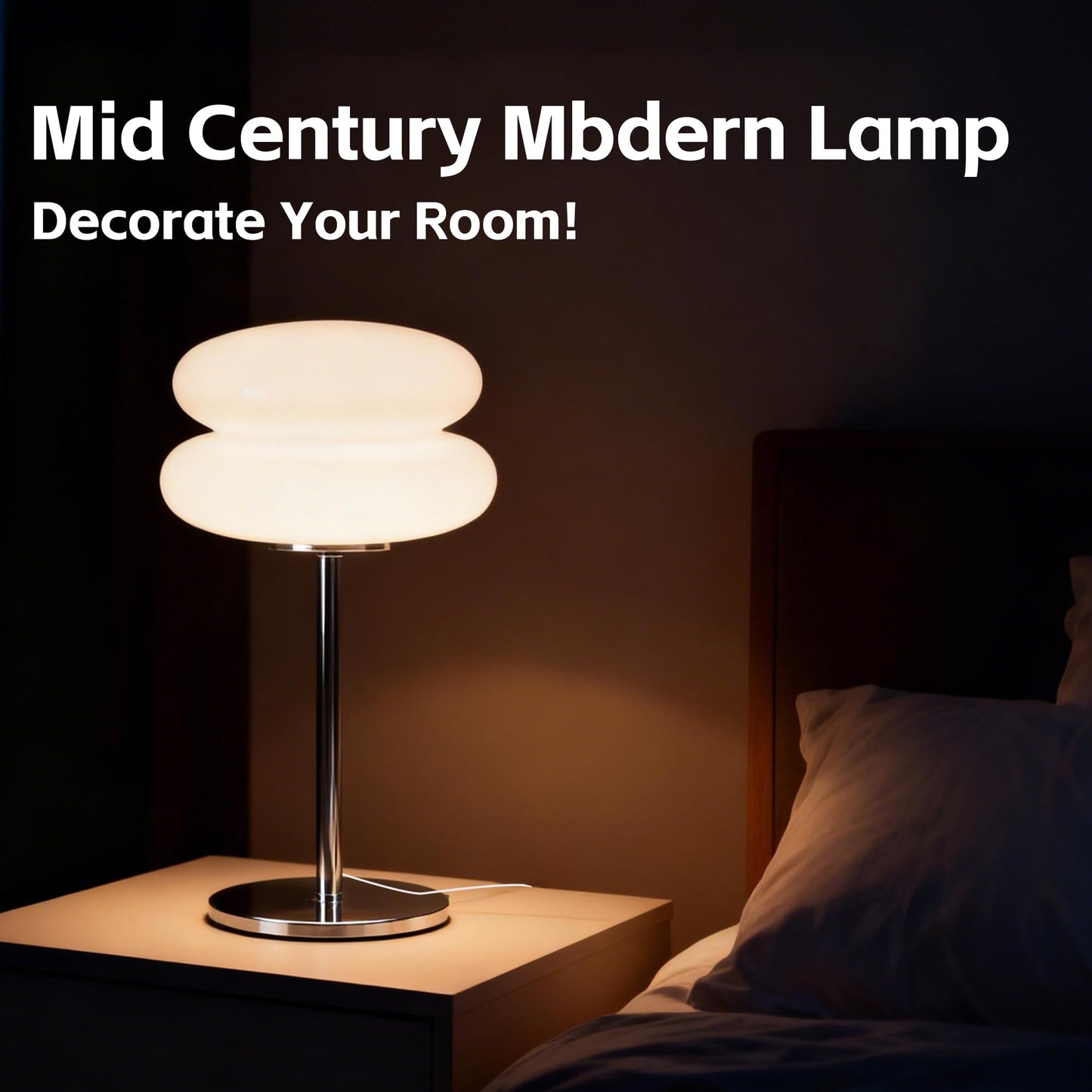 xiaojuande Bedroom Mushroom lamp, Medieval Modern Bedside Table lamp, dimmable Retro Egg Tart Headlight, Unique Home Mushroom Decoration Aesthetic Lovely Living Room Desk lamp (White)