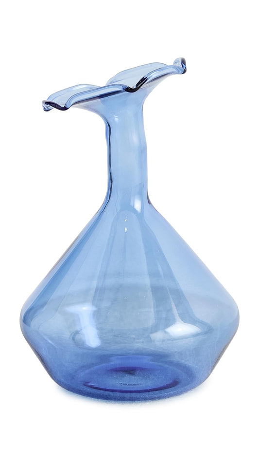 Tizo Design Women's Curved Neck Colored Glass Vases, Blue, One Size