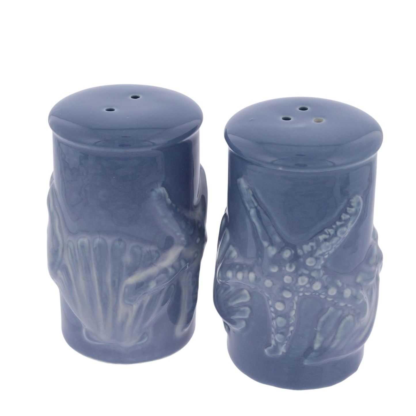 The Bridge Collection Coastal Starfish Salt And Pepper Shaker Set – Beach Themed Tabletop Decor With Seashell Detail – Nautical Kitchen And Dining Accent