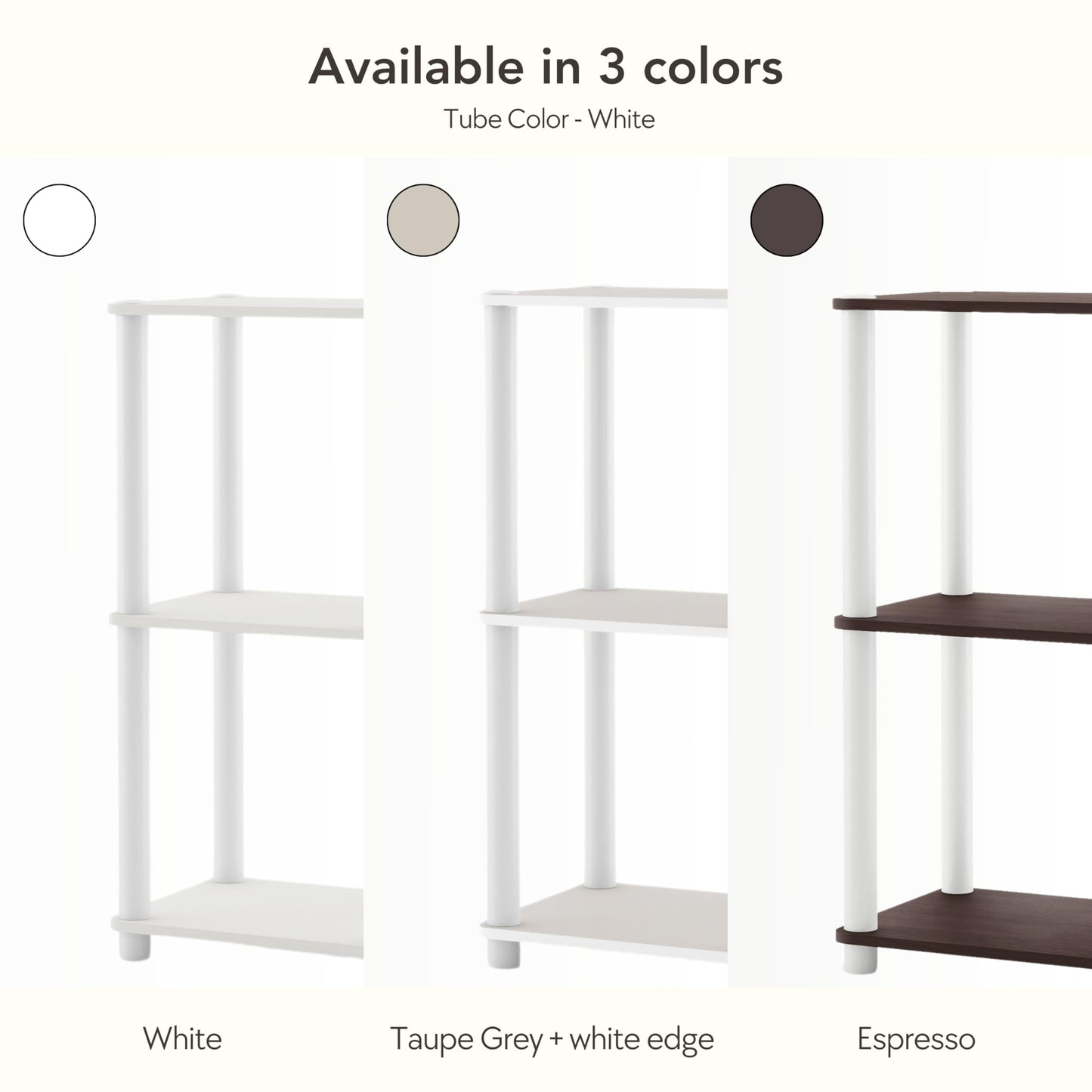 Homes: Inside + Out Apexa Modern 5-Tier Wide Shelving Units, Collectibles Display Shelves, Easy Assembly Standing Shelf, Home Storage Organizer for Living Room, Bedroom, Office, Espresso