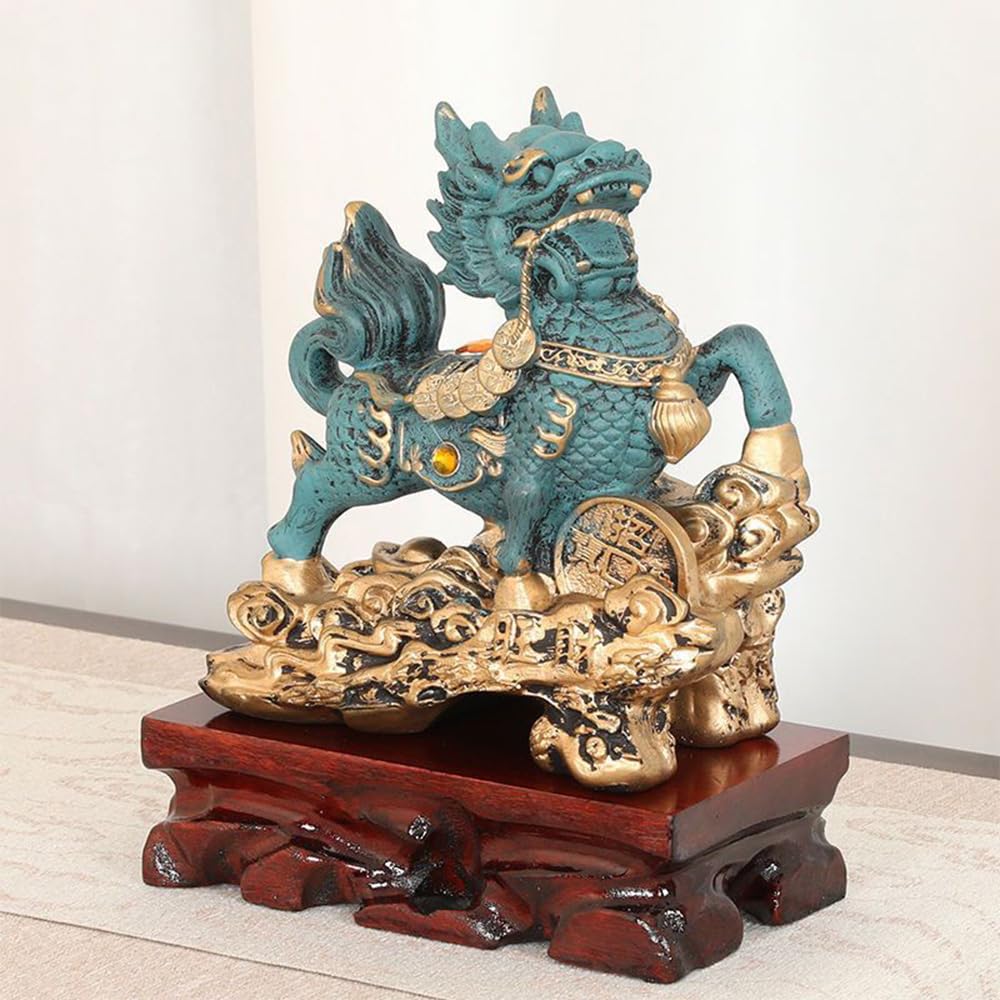 GOLDY&WENDY Sturdy Wooden Pedestal Rosewood Glossy Wood Grain Asian Vase Asian Stone Napoleon Riding Statue Display Stand Base
