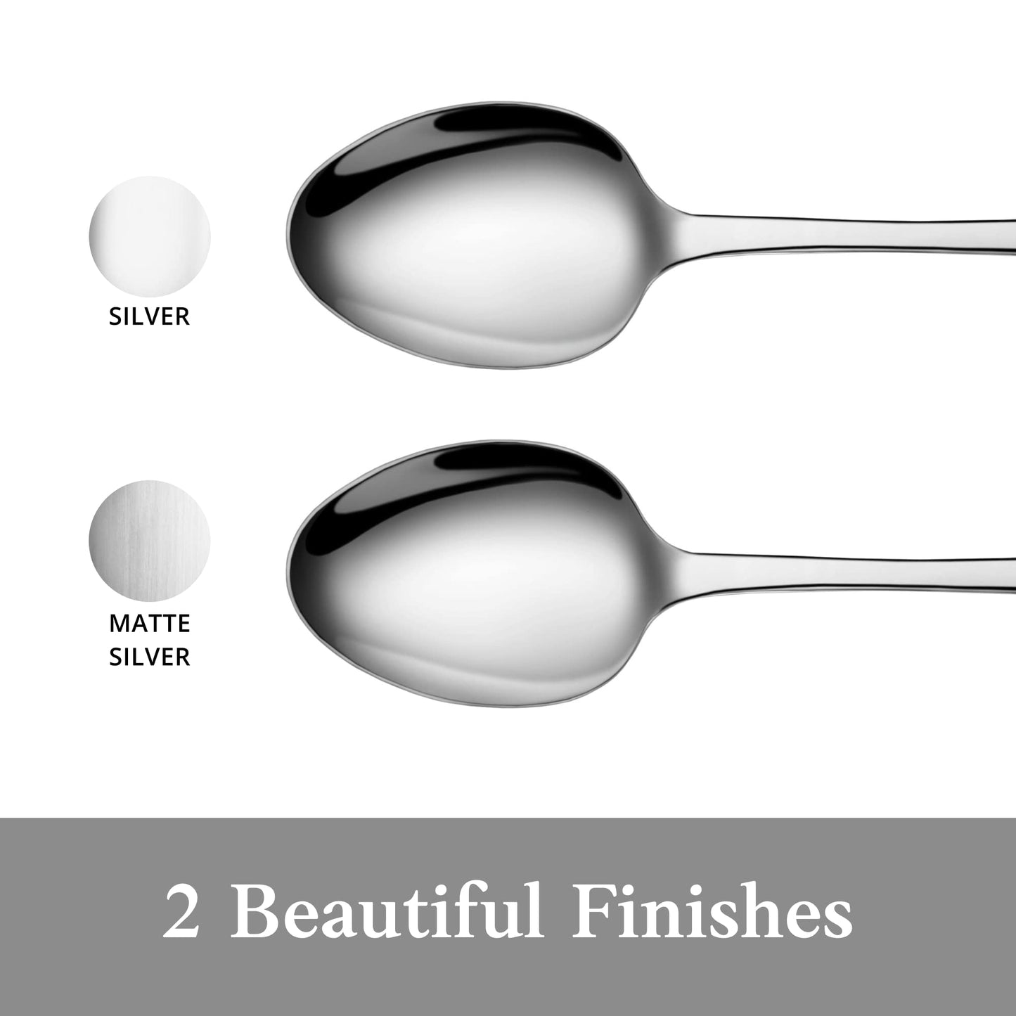 Artaste Rain 18/10 Stainless Steel Espresso Spoon Set of 6, Silver, 4.85-Inch