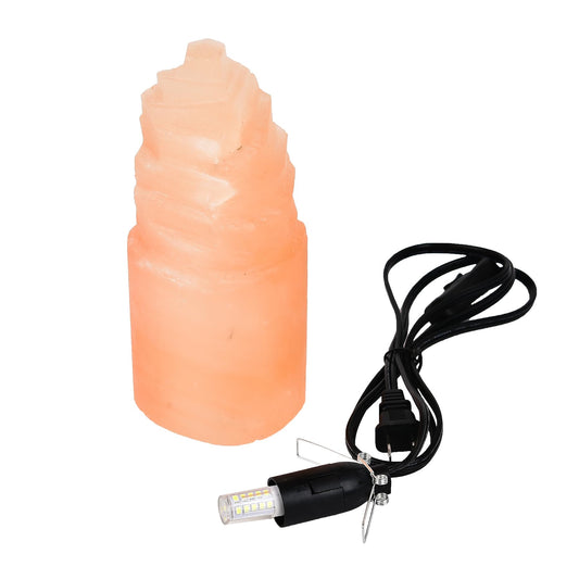 AMOYSTONE Orange Selenite Lamps Tower 8" Gemstones Crystals Night Light Table Decor, 3-4 lbs with Cord Led Bulb