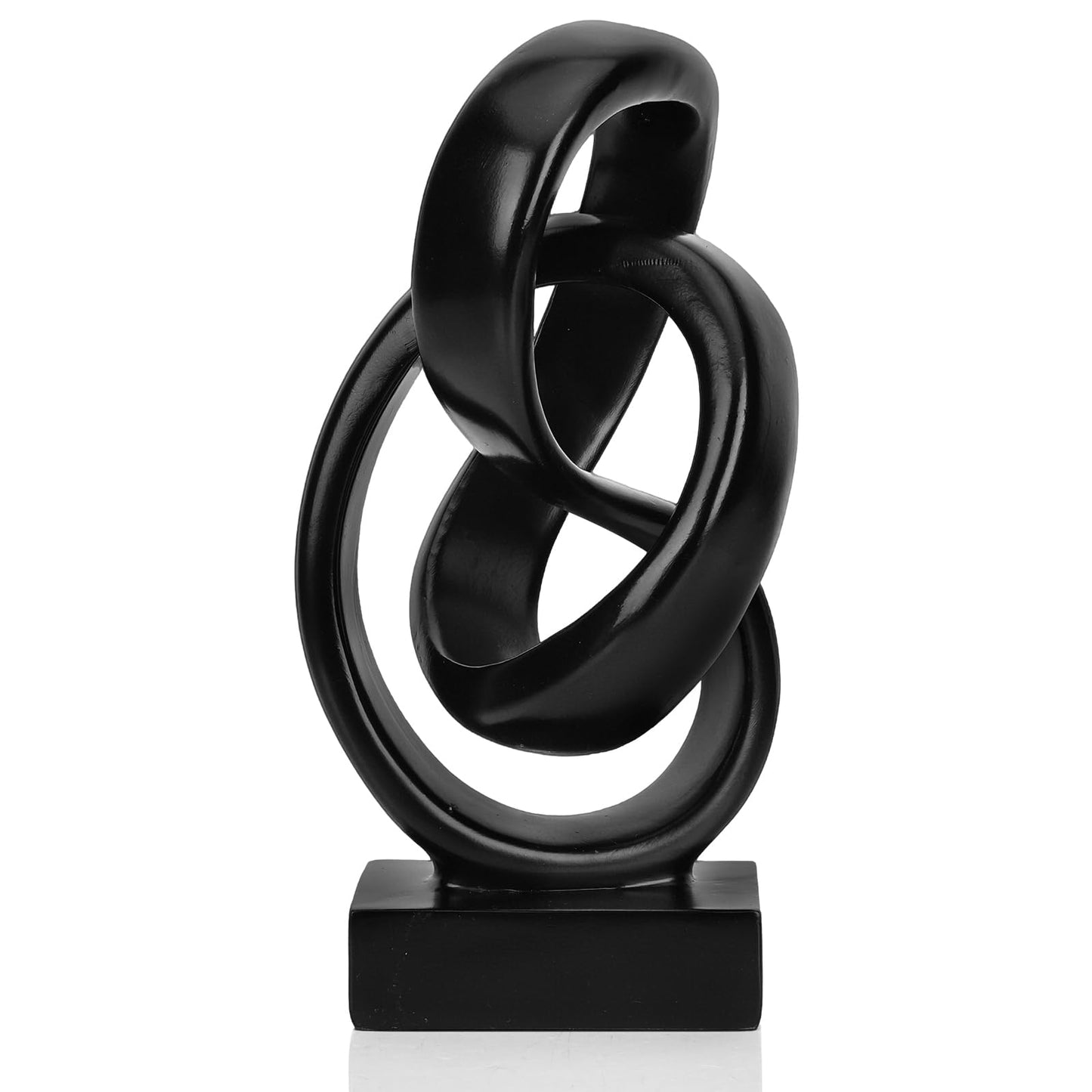 DOVDOV Abstract Black Knot Sculpture, Geometric Decor, Black Decorative Piece for Living Room Coffee Table or Bookshelf Top, Office Coffee Table or Entryway Console Decor.