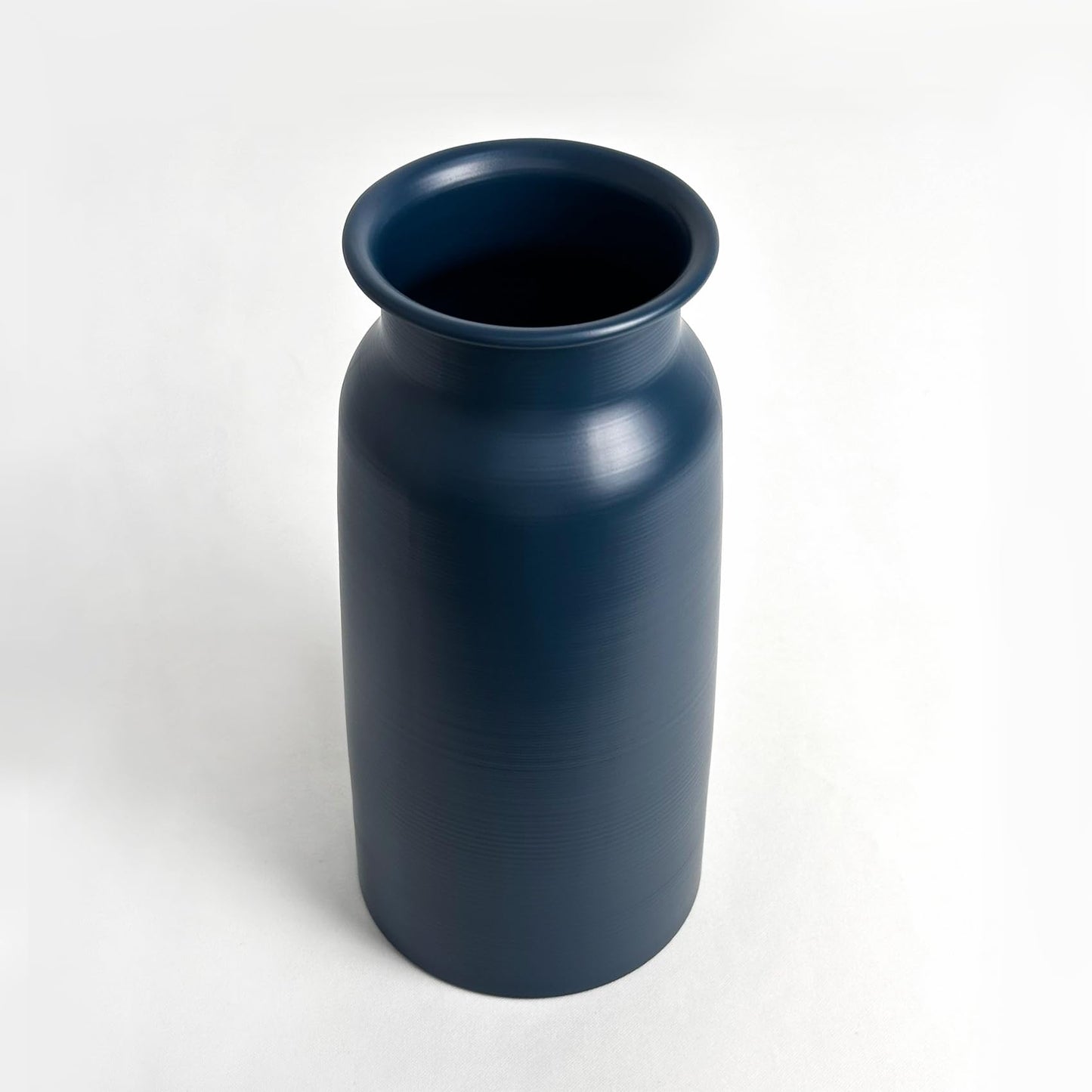 Deep Blue Seamless Metal Flower Vase, 10.8" Modern Flowerpot Minimalist Boho Home Rustic Centerpiece Farmhouse Retro Metallic Vases Decorative for Pampas Grass Bouquet, Anniversary Wedding Gift