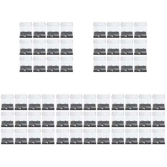 Mineral Specimen Storage Boxes 6.88X1.37X1.37In Clear Plastic Display Cases with Hinged Lids for Rock Jewelry Craft Beads Organizing 60-Pack