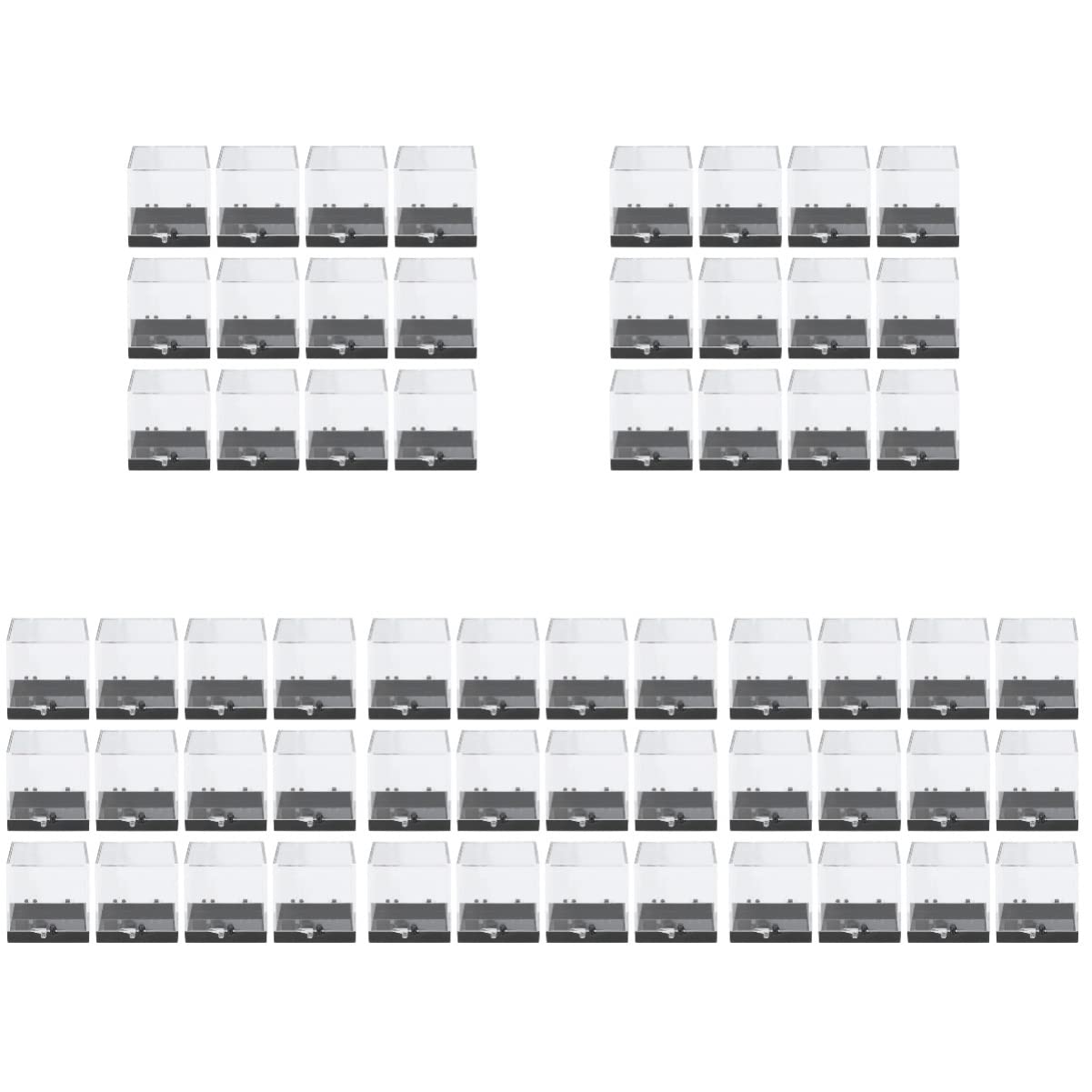 Mineral Specimen Storage Boxes 6.88X1.37X1.37In Clear Plastic Display Cases with Hinged Lids for Rock Jewelry Craft Beads Organizing 60-Pack