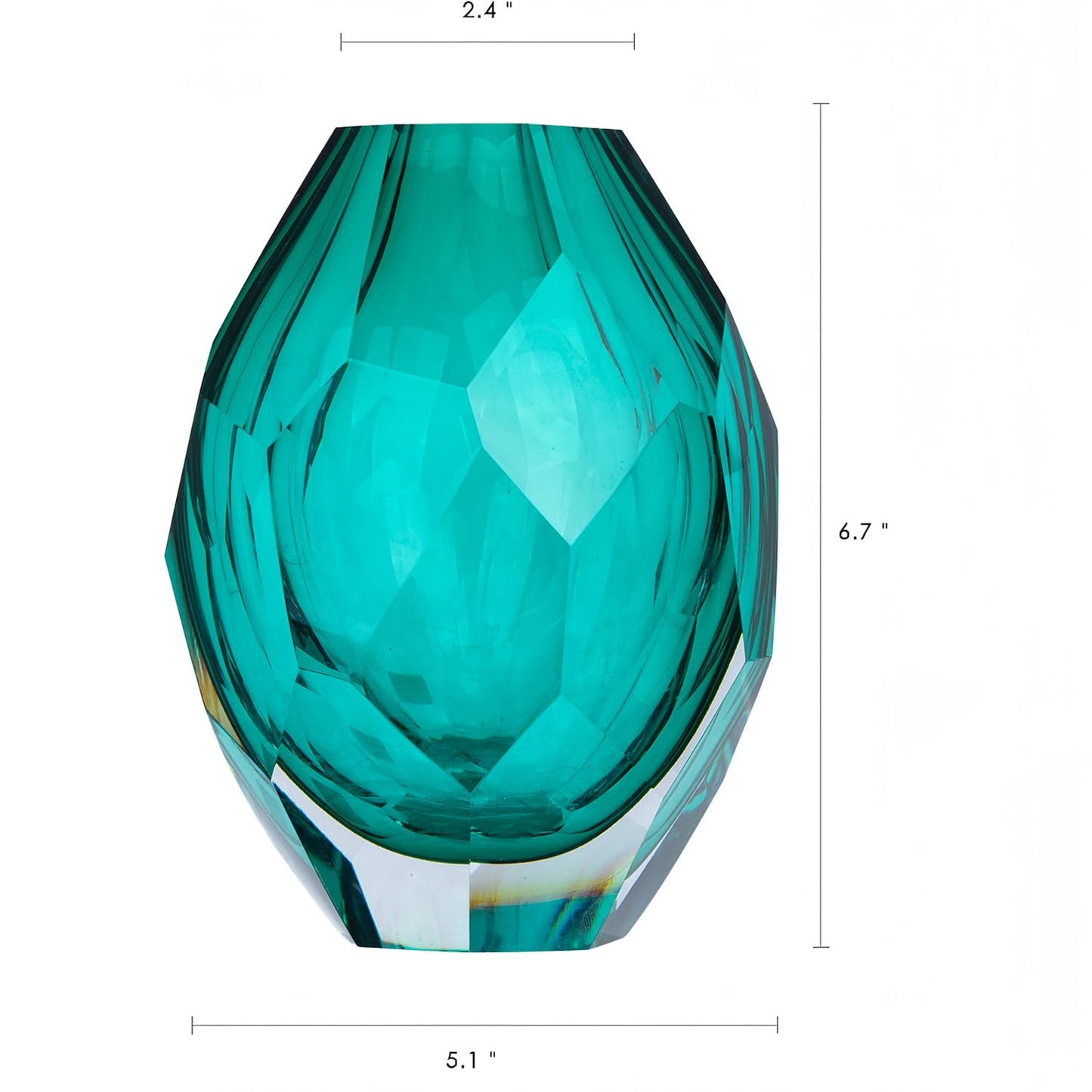Glass Art vase,Unique Transparent vase,Modern Flower vases for Living Room,Wedding,Dining Table,Office Center Table Display Blue vases