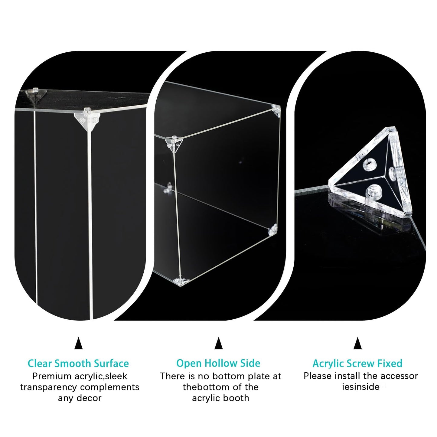 Vincidern 3pcs Acrylic Square Pedestal Stand for Party, Wedding, Events – Clear Display Plinth Pillars for Cake, Flowers, Sculptures, Birthday, Baby Shower, Art Gallery, Home Decor (31.5"/27.6"/23.6" H)