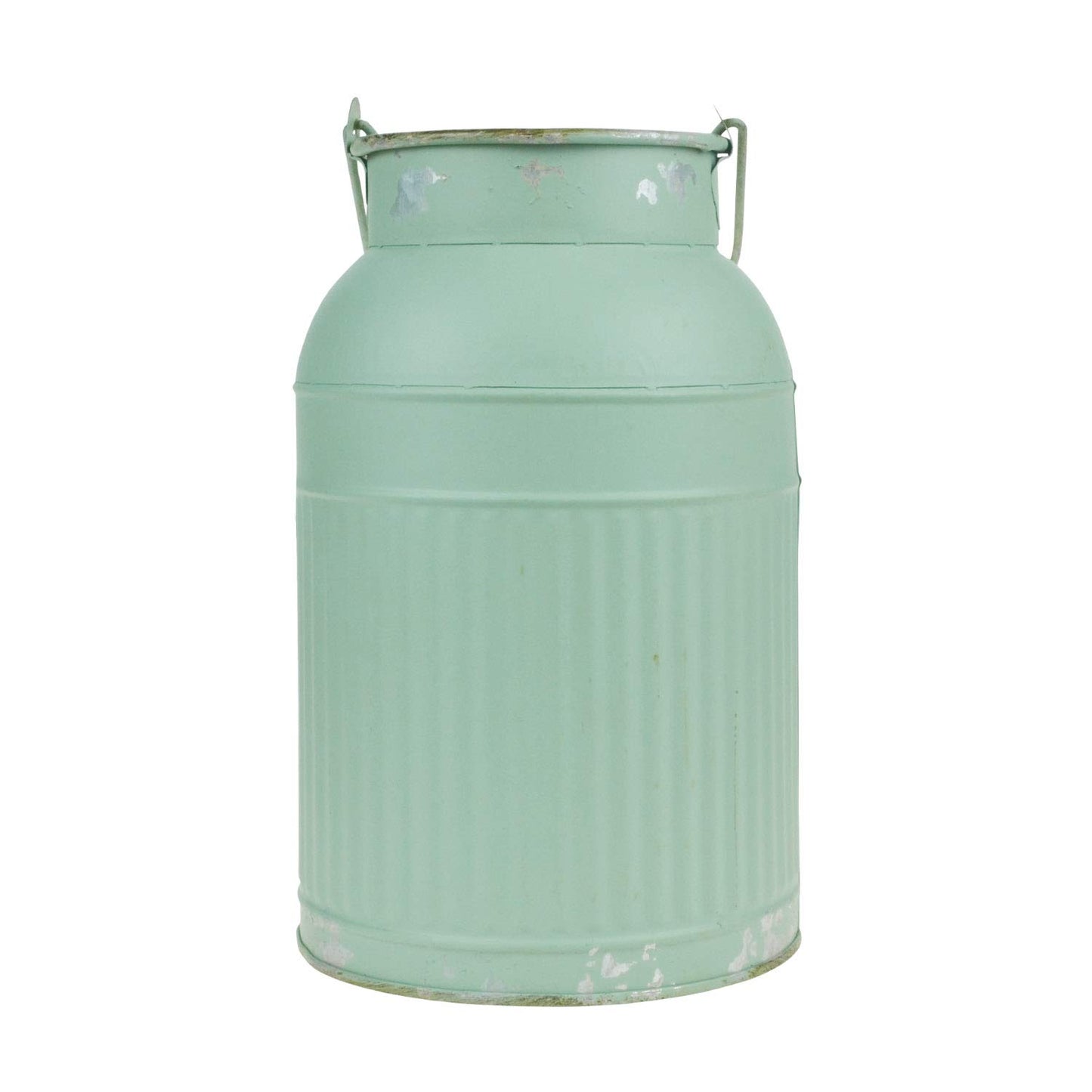 JSY-UP Green Galvanized Metal Farmhouse Flower Vases - Rustic Decorative French Flower Bucket Pots for Wedding Table Centerpiece Decorations, Home Decor