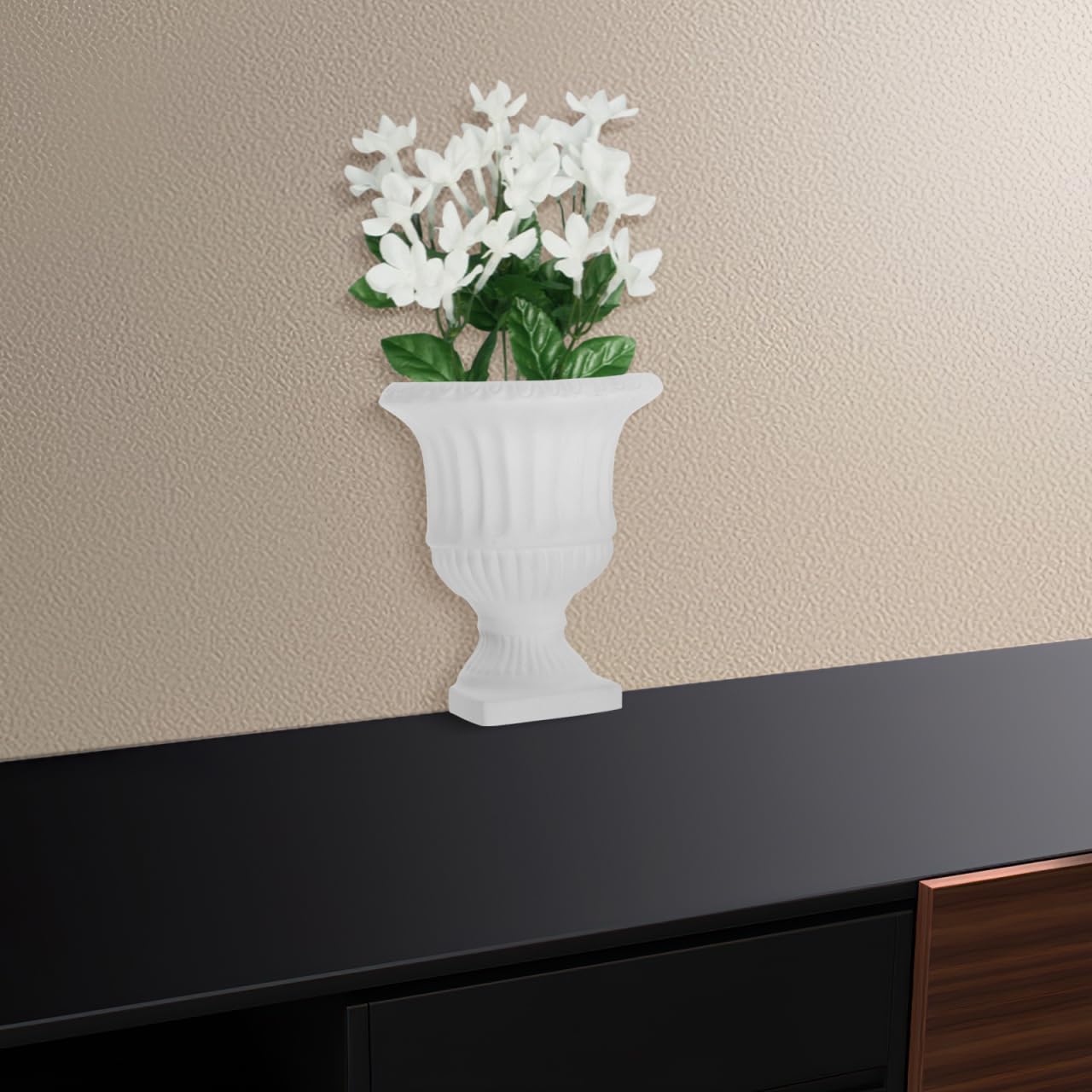 Zerodeko Hanging Flower Pot Wall-Mounted Floral Vase Gypsum Flower Vase for Wall Decor Home Living Room Kitchen Farmhouse