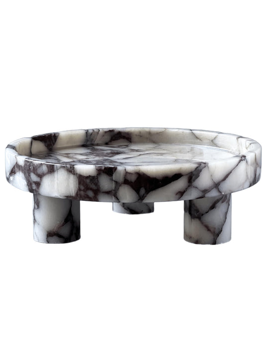 ExcHues 10” Footed Marble Tray and Fruit Bowl for Kitchen Counter