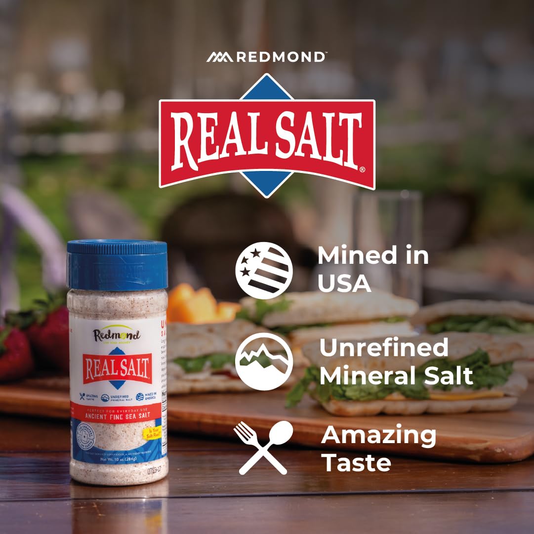 Redmond Real Sea Salt - Natural Unrefined Gluten Free Kosher, 16 Ounce Pouch (2 Pack)