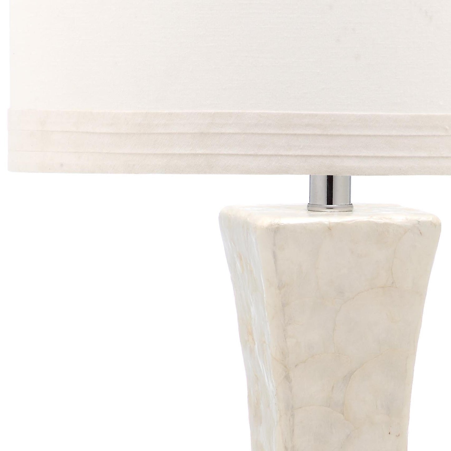 SAFAVIEH Lighting – Shelley Coastal White Capiz Shell Table Lamp, Concave Shell Design, LED Bulb Included (LITS4146A)