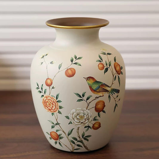 Ceramic Flower Vase, Vintage Home Decor Vases, Farmhouse Decorative Vases for Table, Shelf Bookshelf, Mantel, Entryway and Centerpieces