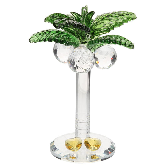 jojofuny Crystal Coconut Tree Ornament 3.93In Artificial Palm Tree Figurine Decorative Collectible Artwork for Home Office Desktop Decor