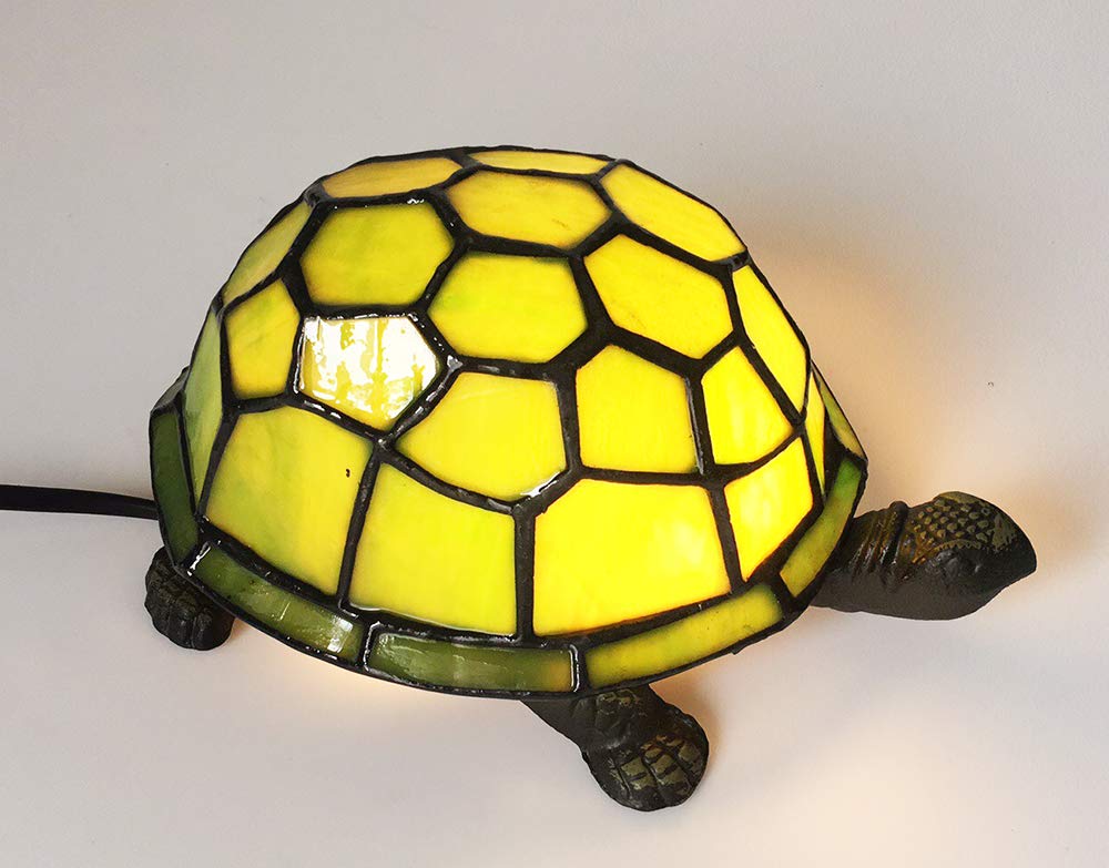 HUIMEIJU Tiffany Tortoise Night Light HMJ8049 Stained Glass Green Turtle Table lamp
