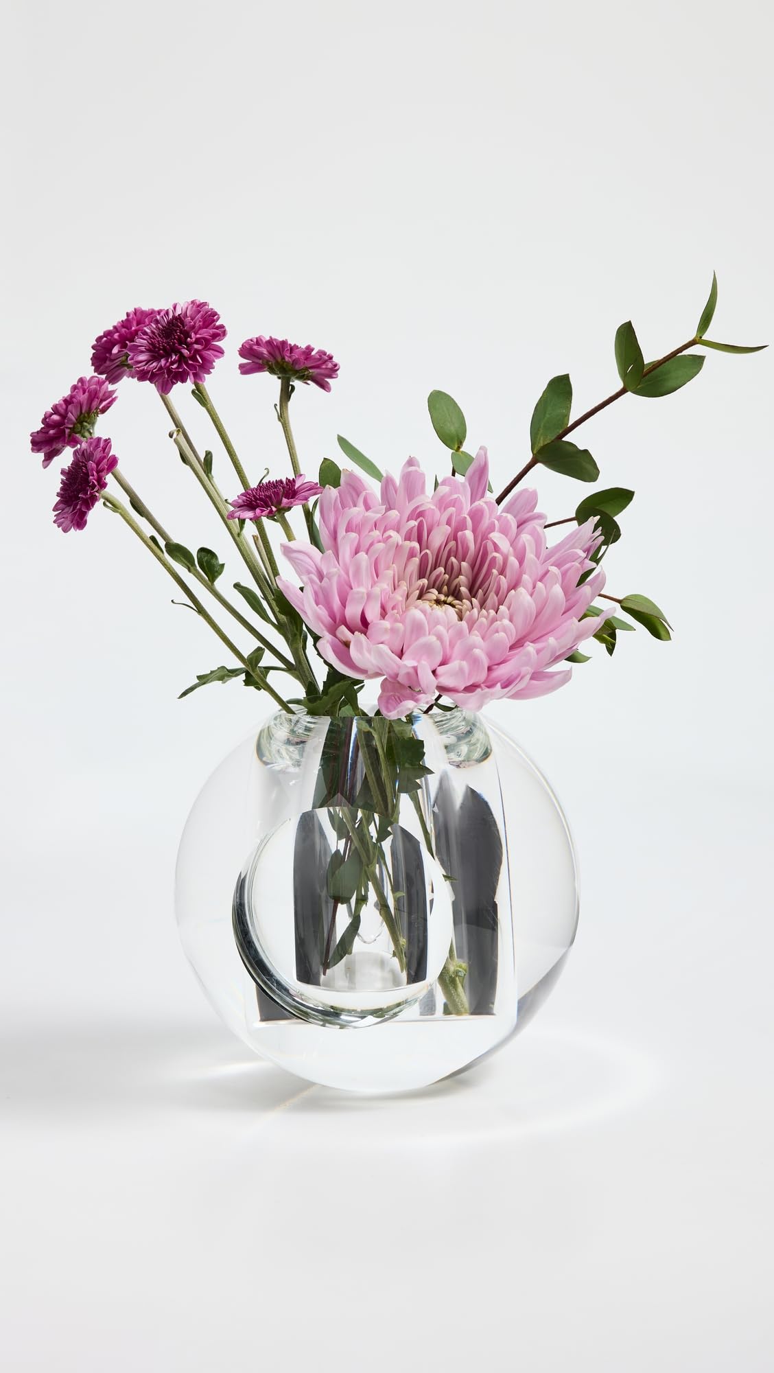 Tizo Design Women's Large Crystal Round Bubble Glass Vase Round Bubble, Clear, One Size