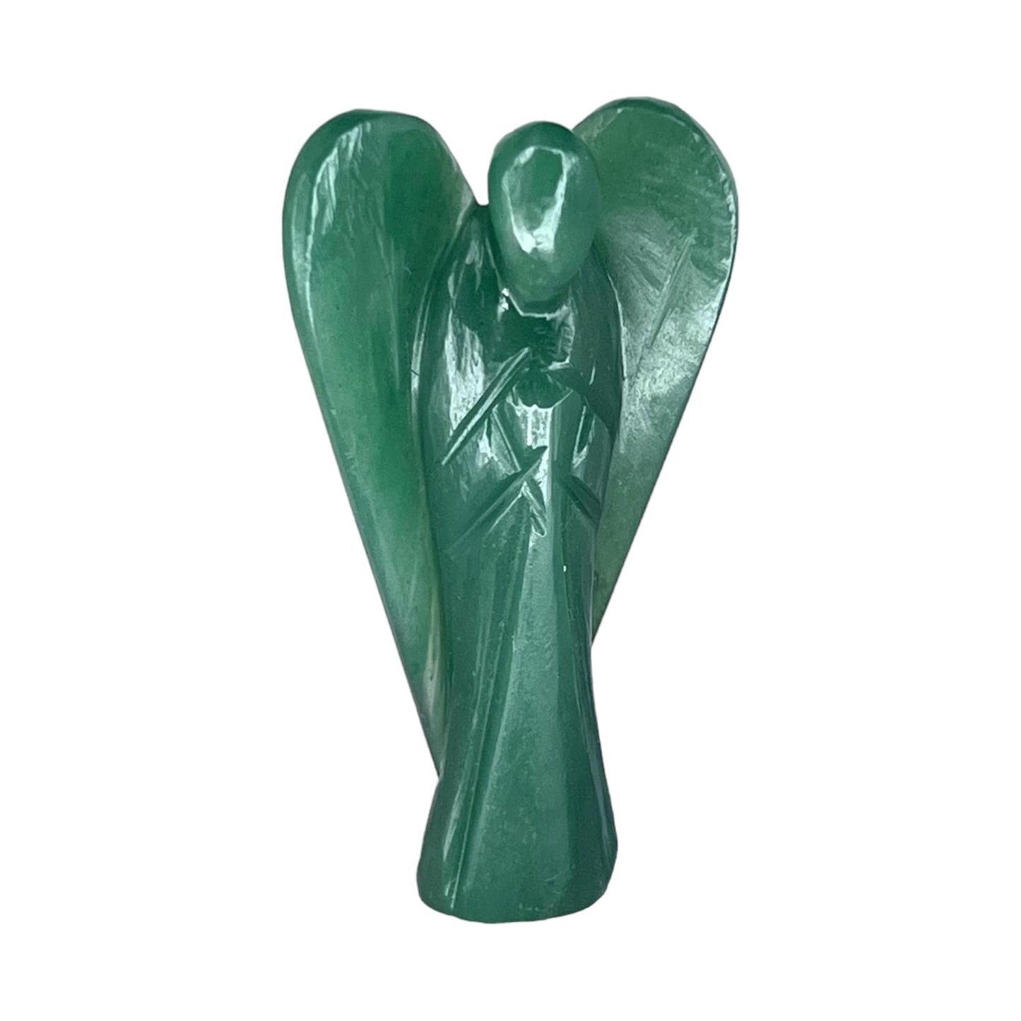 ANAYA AGATE Green Jade Guardian Angel Statue – 2 Inch Natural Hand-Carved Crystal Angel Figurine for Luck, Prosperity & Positive Energy – Healing Stone for Women, Home & Office Decor