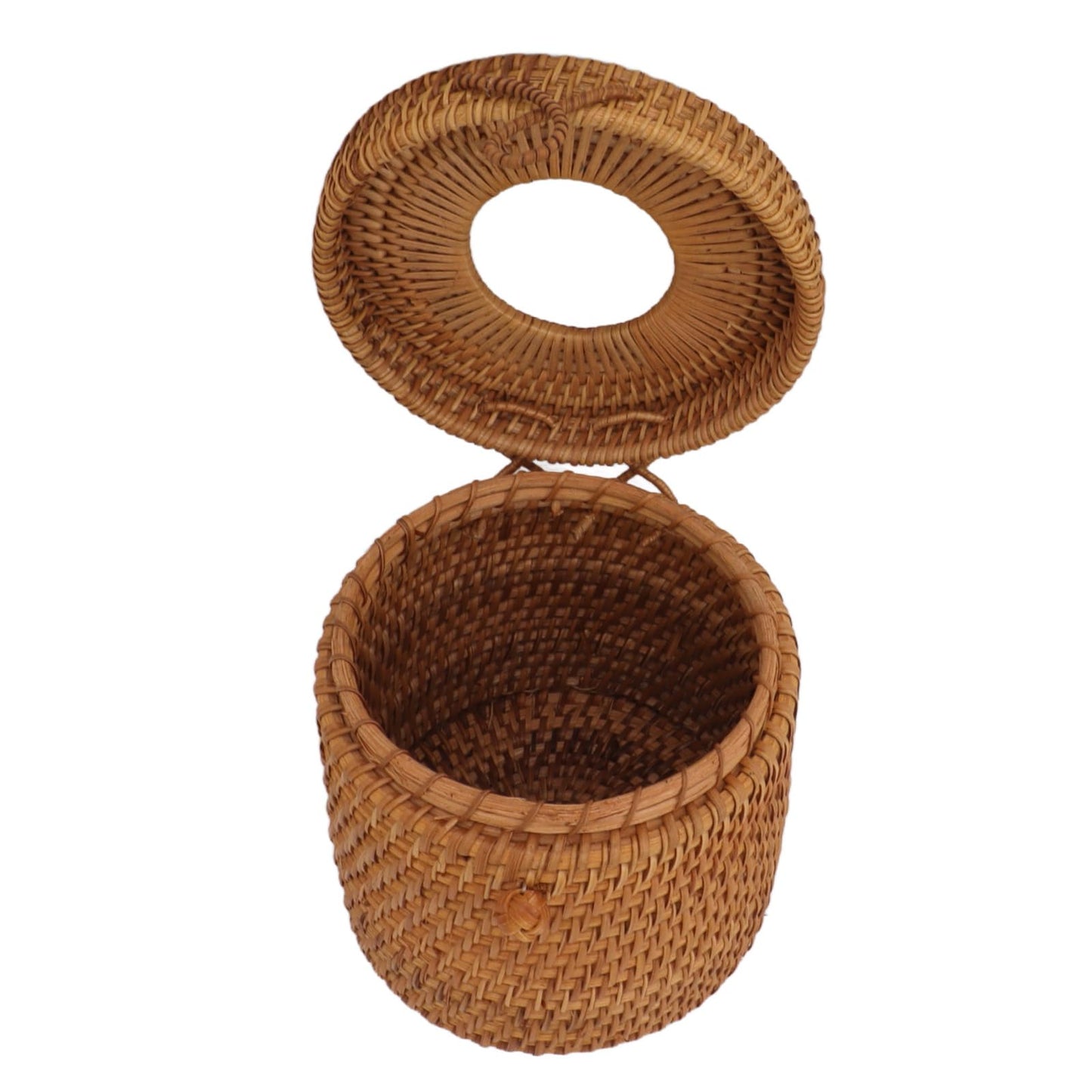Rattan Tissue Box Cover, Decorative Woven Facial Tissue Holder with Lid Hand Wicker Facial Napkin Holder for Bathroom Toilet Living Room
