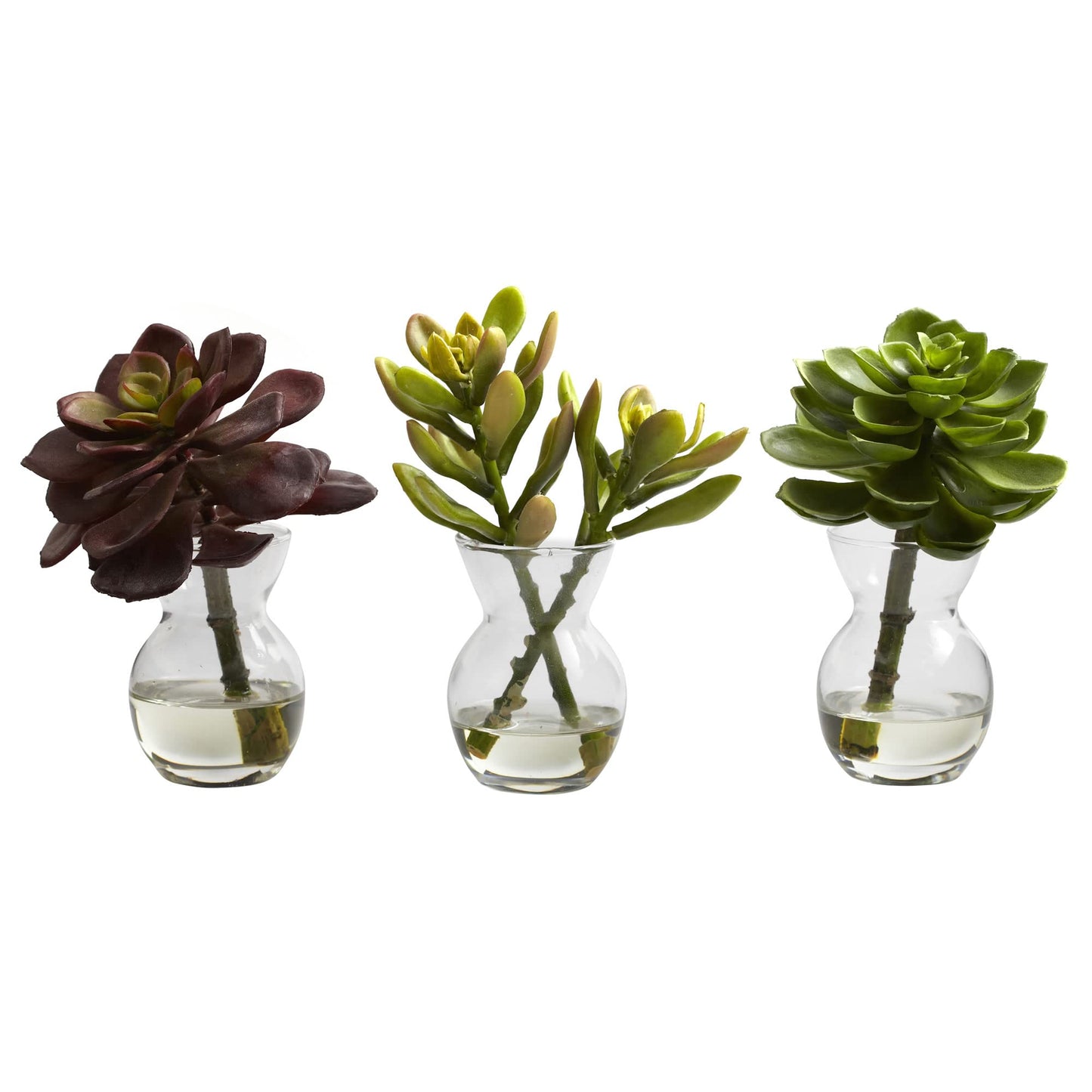 Nearly Natural Succulent Arrangements (Set of 3)