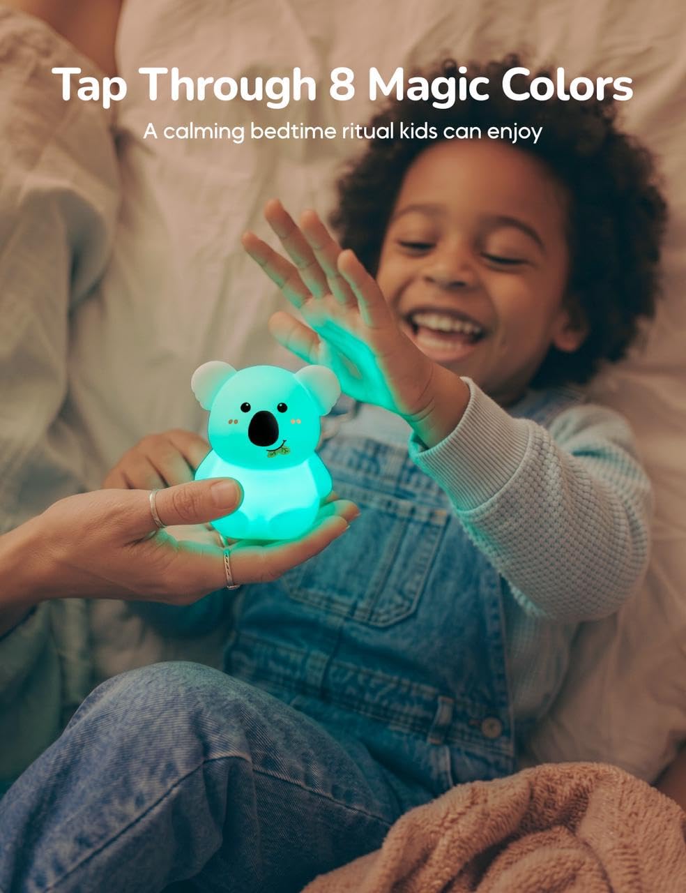 Slumber Pal Mini Koala Night Light for Kids, Silicone Squishy Night Light with 8 Color Changing, Warm Red Glow & Timer, Portable Rechargeable Night Light for Baby Car Seat, Bedroom & Travel
