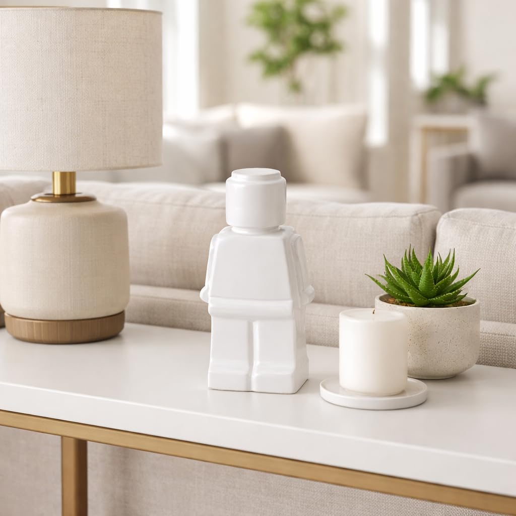 Sagebrook Home Modern Minimalist Figurine - Decorative Ceramic Sculpture for Home & Office - Contemporary Stoneware Accent for Living Room, Bedroom & Desk - 12" White