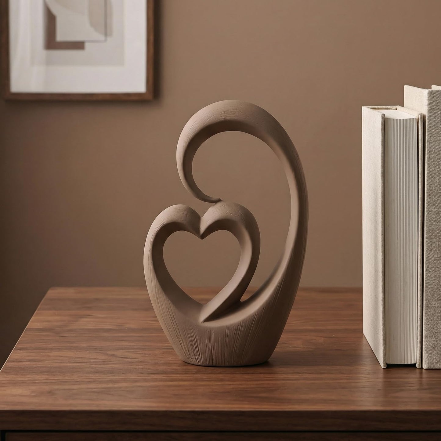 Dneuoir Ceramic Statue Home Decor Aesthetic Abstract Brushed Finish Sculpture Modern Decorative Statues for Living Room Bedroom Bookshelf Table Centerpiece Office