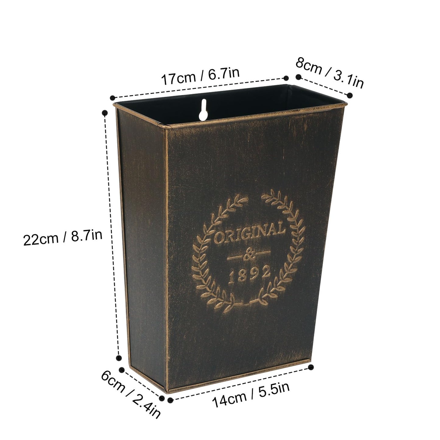 Biugaaufai 6 Pack Metal Wall Vase, Country Galvanized Wall Vase Box for Country, Bathroom, Rustic Party, Office, Wedding and Home Decor