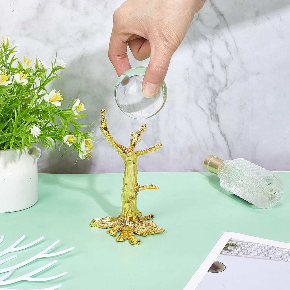 NBEADS Crystal Ball Stand, Tree Shape Sphere Display Stand Golden Alloy Holder for Ornament Rack Crystal Balls, 3x3.3x5.1inch