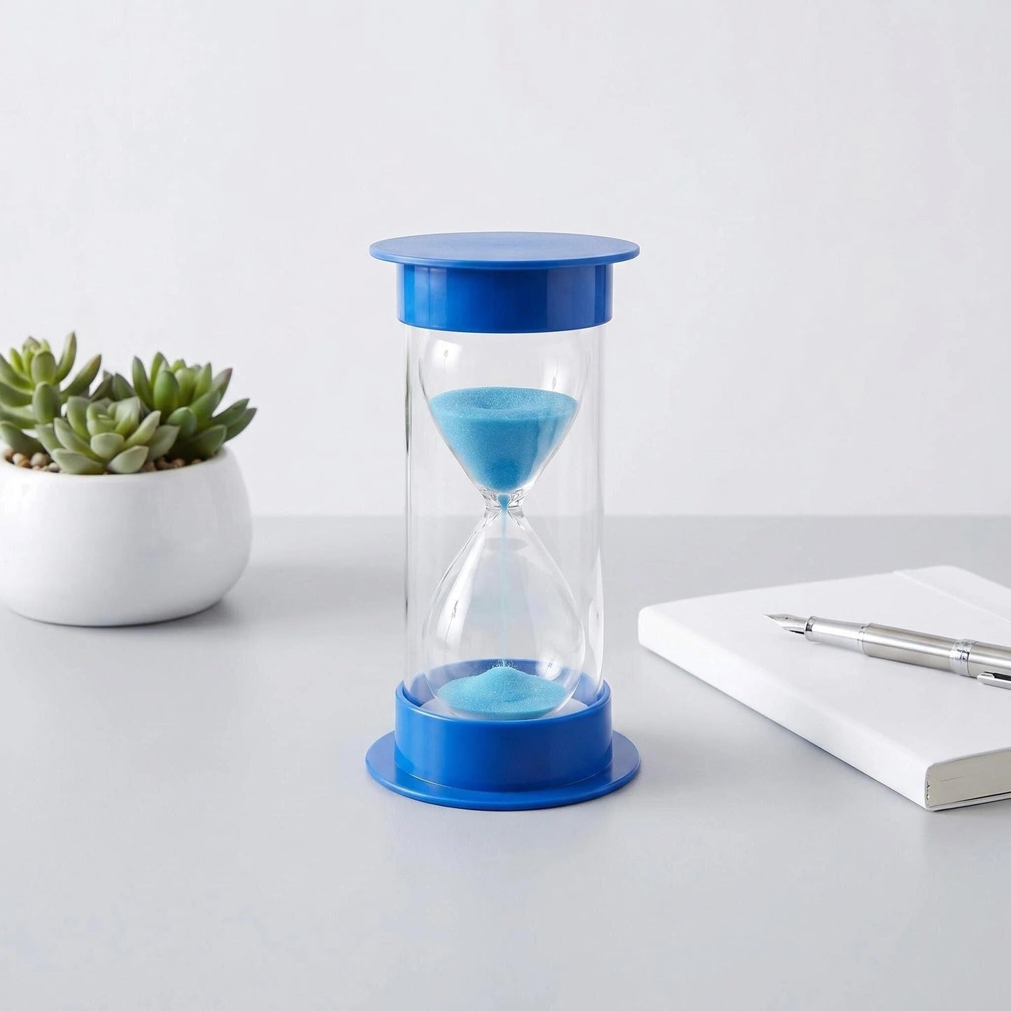 JIEHET 60 Minutes Hourglass Sand Timer, Dual Protection Hour Glass with Sand, Sand Timer for Kids Safety, Sand Clock Watch, Creative Gift, Living Room Office Decorative (Blue)