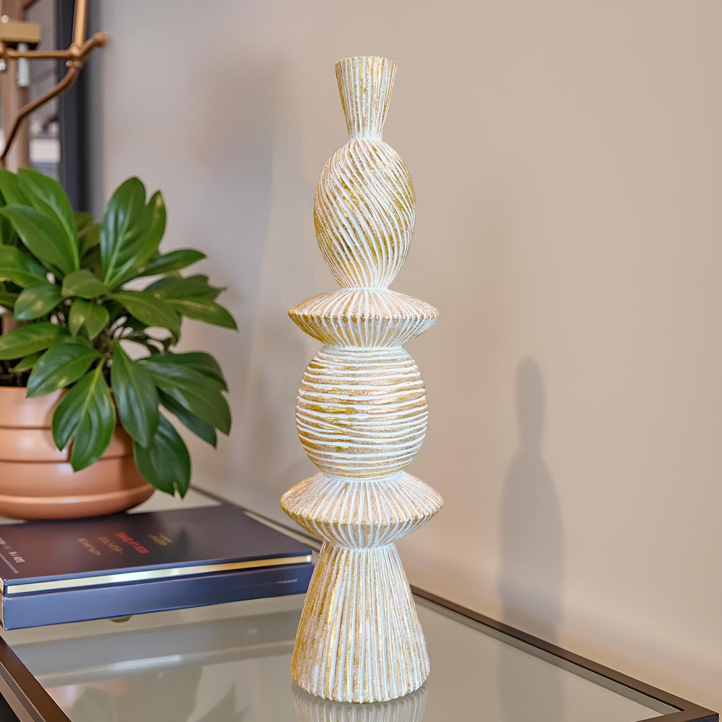 LAIKEARTS 15" Modern Abstract Tower Decorative Sculpture, Chess Sculptures,Home Decor,Coffee Table Statues,Shelf Top Decor Aesthetics,Dining Living Room Desk Decor