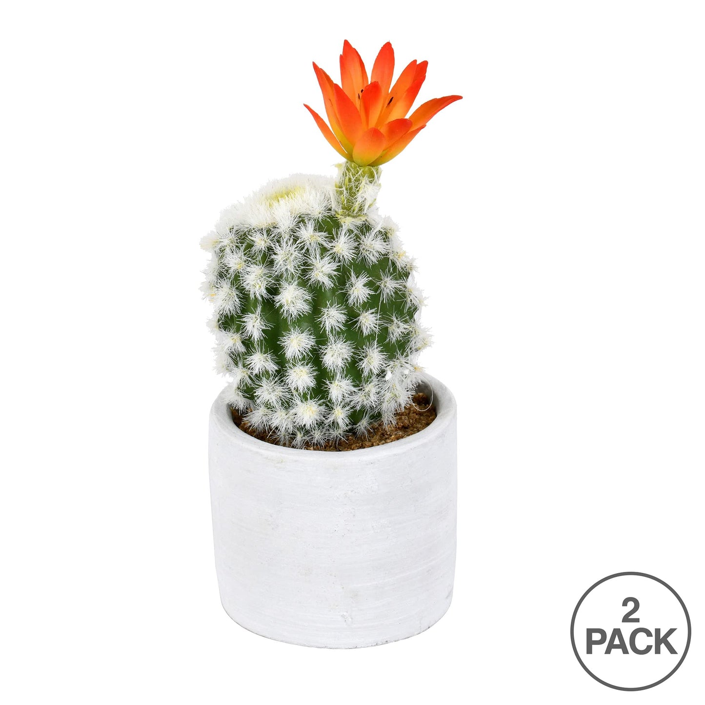 Vickerman Everyday 9" Green Cactus in Cement Pot - Faux Indoor Potted Plant - Greenery for Home Or Office Decor - Maintenance Free