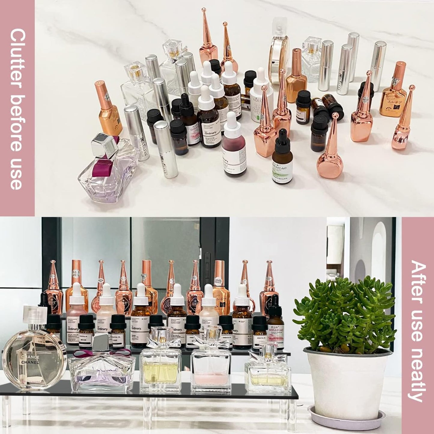 AZEAM 15 3/4 inch Acrylic Riser Black Display Risers Stand Large Collection Organizer Shelf for Cupcake Food Desserts