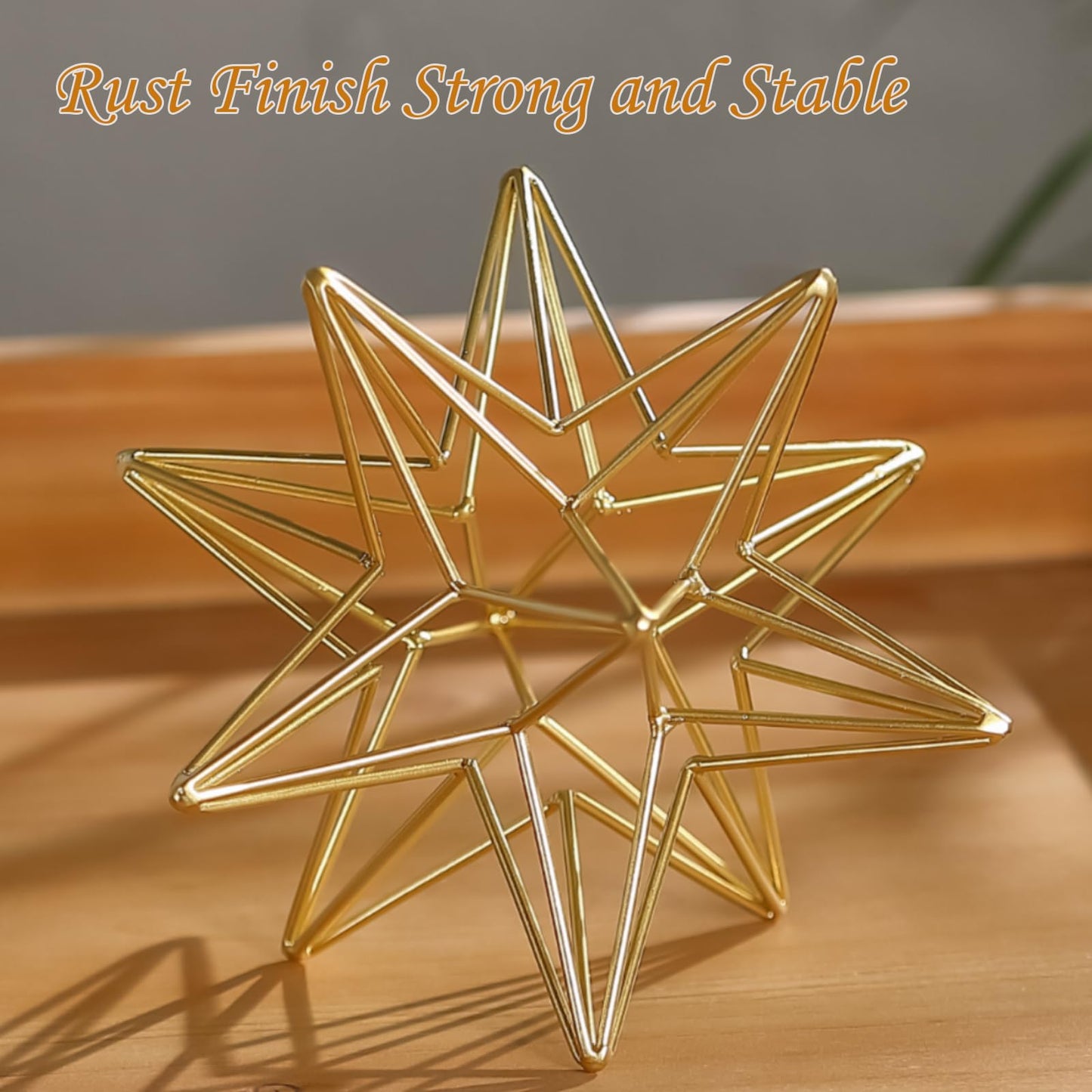 MOCOME 7 Inches Gold Decorative Sphere, Metal Gold Starburst Tabletop Sculpture Decor, Metal Geometric Sculptures Home Decor, Abstract Tabletop Decorative Ball for Home Decor