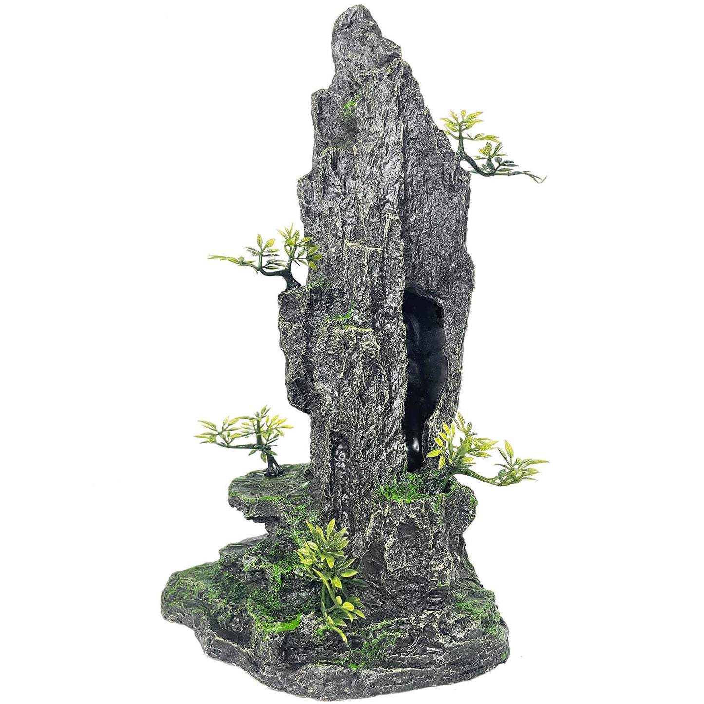 VMCN Aquarium Decoration Large and Tall for Fish Tank Rock Thematic Ornaments Aquarium Mountain View Stone Ornaments Aquarium Decor Tree House Cave Fish Tank Landscape - Extra Large