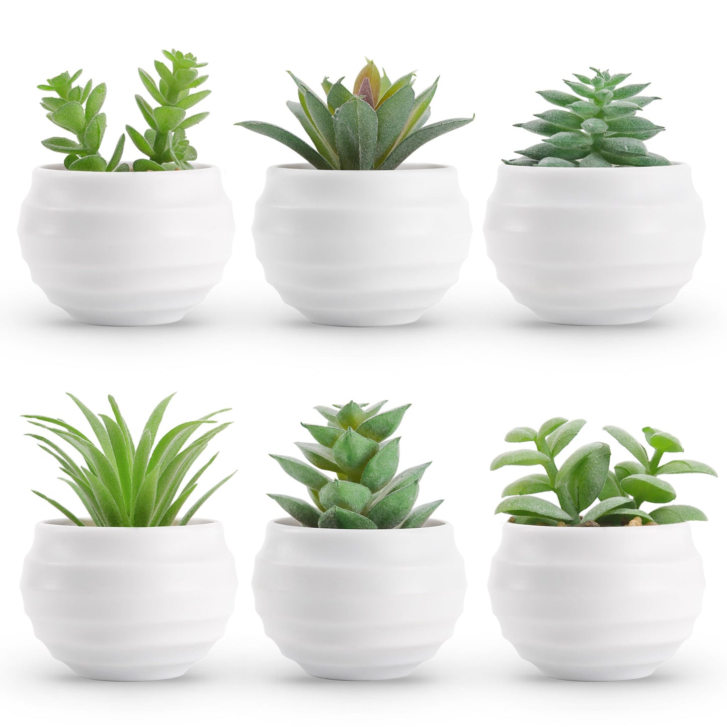 Der Rose Bundle of 4 Packs Small Fake Plants and Set of 6 Succulents Plants Artificial in Pots for Bedroom Aesthetic Living Room Office Shelf Bathroom Decor