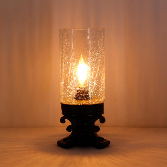 ANYONGLU Glass Table lamp with fine Cracks, Small Candle Holder,
