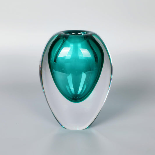 Blue Blown Glass Bubble Vase Collection Modern Art Flower Vase Decoration for Home Decor Living Room Centerpiece Art Vase Decor Room,Living Room,Library,Office（L）