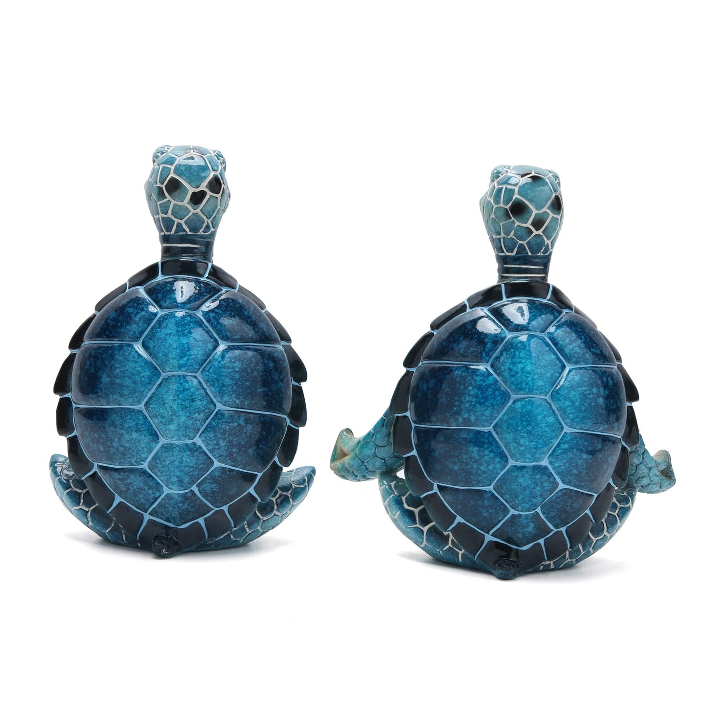 Hodao 2PCS Sea Turtle Meditation Yoga Decor Garden Figurines Sea Turtle Meditating Coastal Beach Decorations, Zen Yoga Resin Statues for Home Office Decor Home Calming Gifts for Mom, Nature Lovers