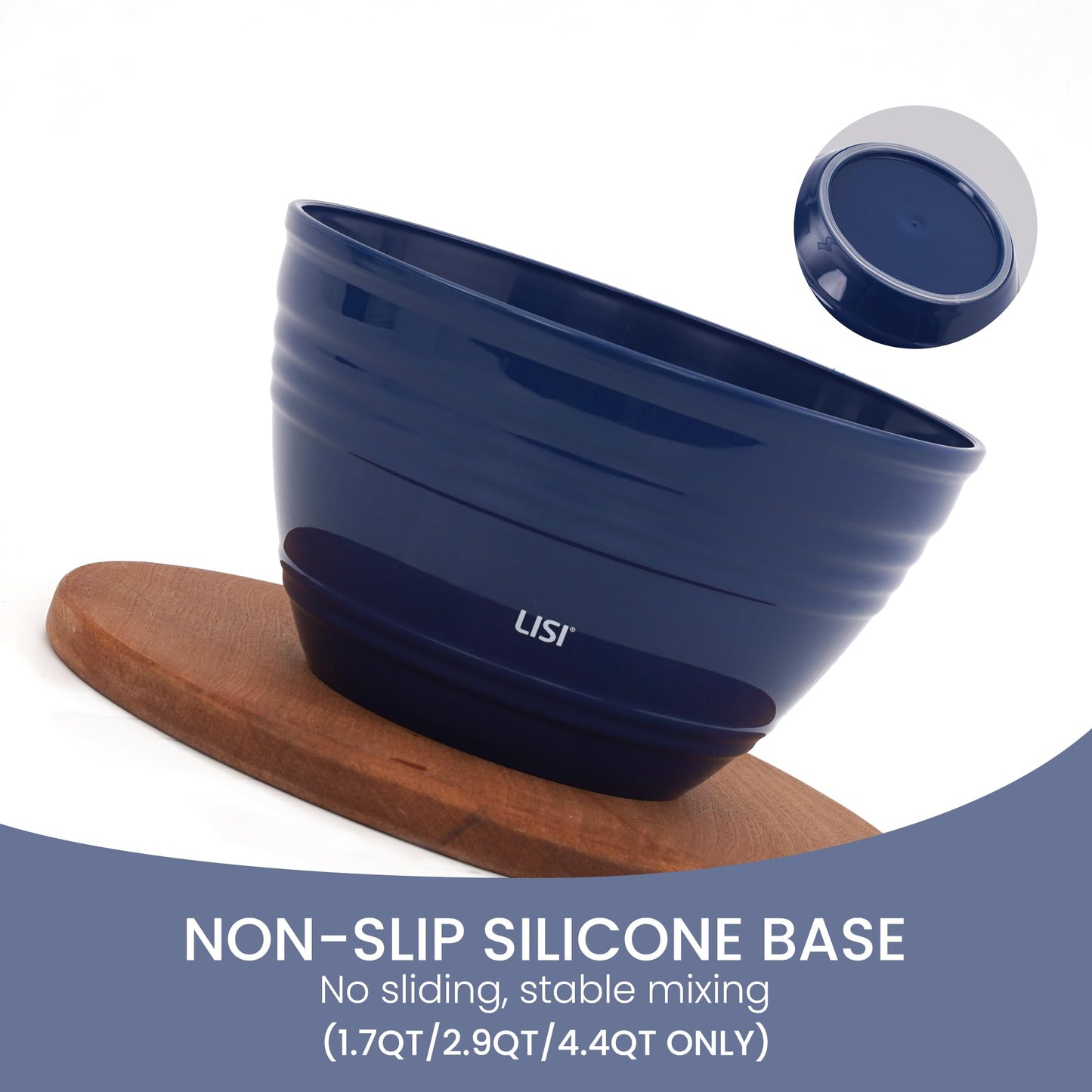 LISI 6 Pack Mixing Bowls Set with Lids, Airtight BPA-Free Nesting Bowls for Mixing, Baking, Cooking & Storage, Dishwasher Safe Serving Bowl, Includes Spatula, Spoons, Brush & Whisk